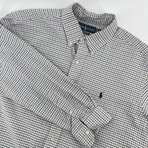 Ralph Lauren Classic Fit Button Down Shirt Plaid Checkered Long Sleeve‎ XL